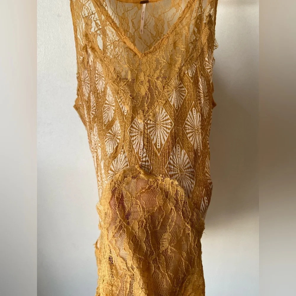 Free People  Bell Trapeze Flowy Lace Cami Tank Top - Picture 6 of 8